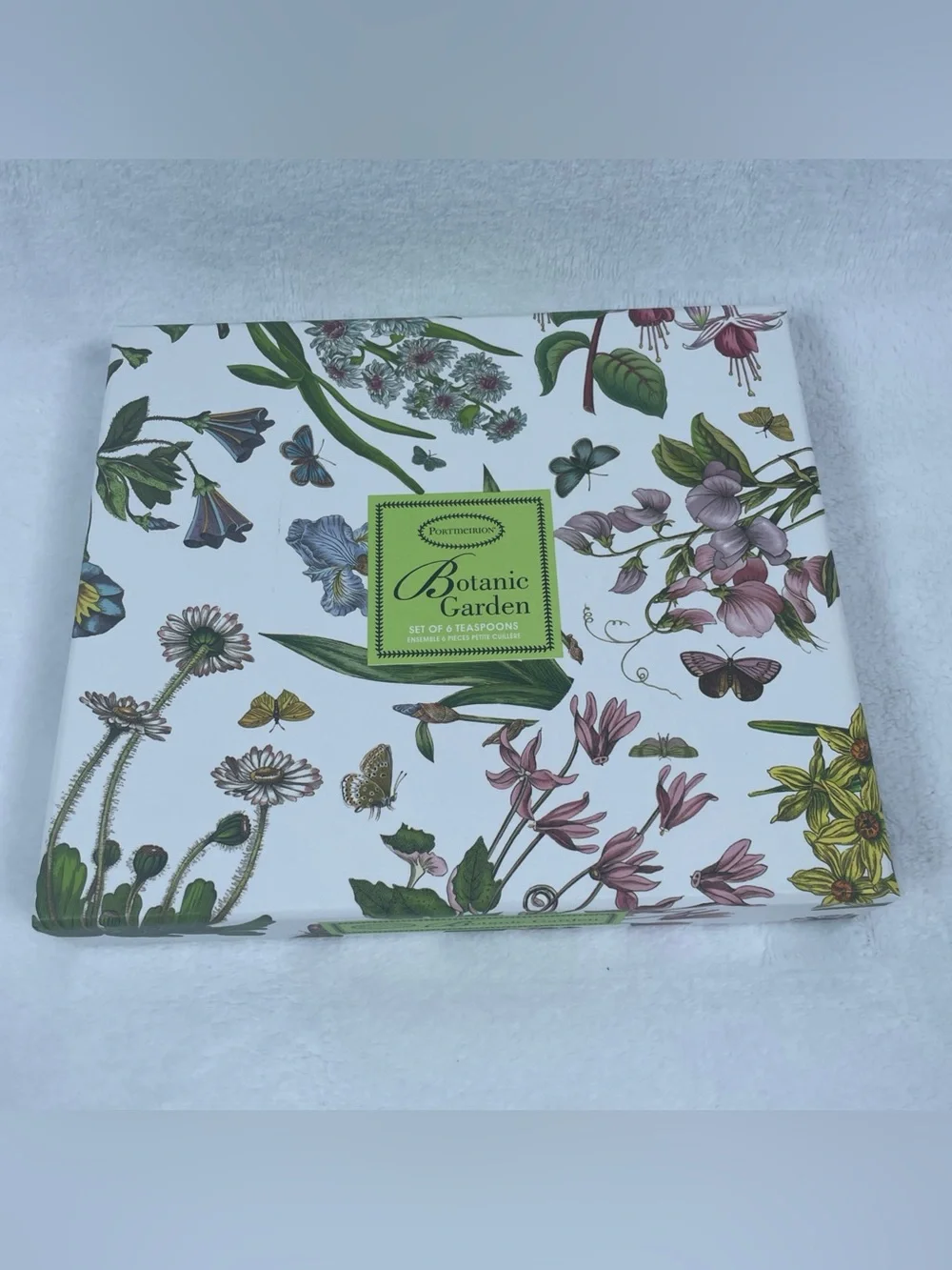 Portmeirion Botanic Garden Teaspoons SET OF 6 Floral Ceramic Handle NEW Open Box